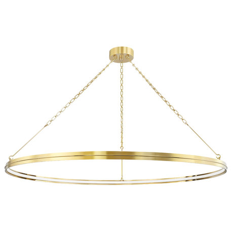 Rosendale LED Chandelier, Large, Aged Brass Finish