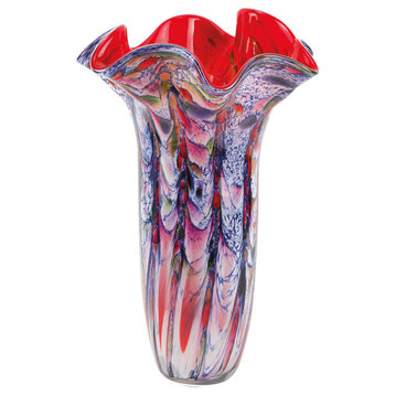 Majesty Murano Style Art Glass 17" Napkin Vase