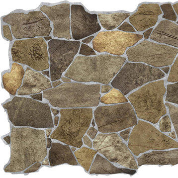 Brown Stone 3D Wall Panels, Set of 10, Covers 67 Sq Ft