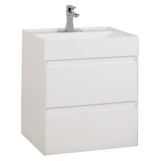 Costrel White Modern Wall Mounted Vanity, 24