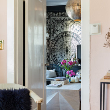Color, Dramatic Lighting and Pattern Energize a Rental Home