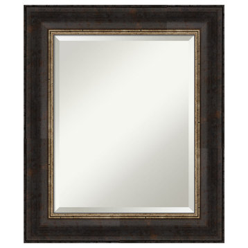 Varied Black Beveled Wall Mirror 21.75 x 25.75 in.