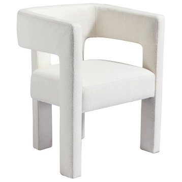 TATEUS Contemporary Designed Fabric Upholstered Accent Chair Dining Chair , Beige