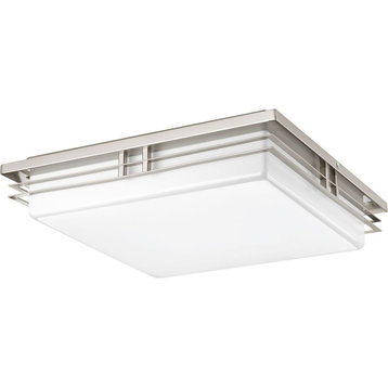 Helm 3-Light, Ceilng/Wall LED Flush Mount With AC LED Module 18", Brushed Nickel