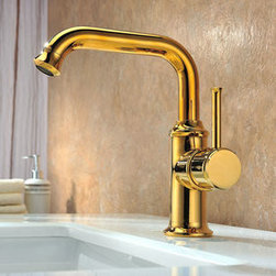 Contemporary Ti-PVD Finish Solid Brass Bathroom Sink Faucet T0534G - Bathroom Sink Faucets