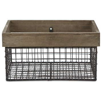 DII Asst Antique Silver Finish Farmhouse Basket (Set of 3)