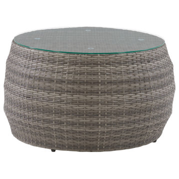 Parksville Patio Round Coffee Table, Blended Grey