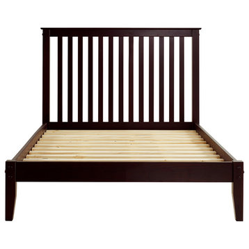 Mission Style Platform Bed, Cappuccino, Full