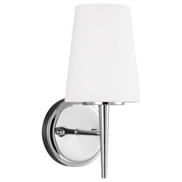 Sea Gull Lighting Driscoll 1 Lt Sconce, Chrome/Cased Opal Etched - 4140401EN3-05