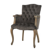GDF Studio Ritner Charcoal Velvet Arm Dining Chair
