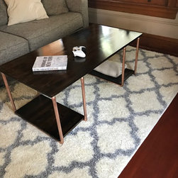 Custom Copper Industrial Modern Coffee Table - Coffee Tables