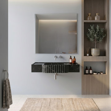 Bespoke Alexandre Black Marble Sinks | Luxury Monolith & Floating Collection