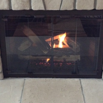 Glass Fireplace Doors & Gas Logs or Fire Features