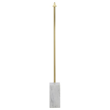 Lawden Floor Lamp, 1-Light, LED, Antique Brass, White Marble, 58"H (79020 3MTJF)