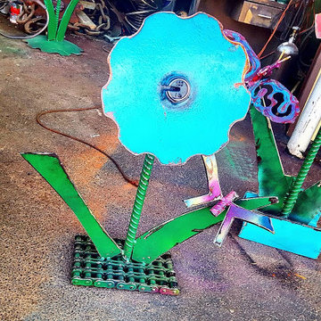 Whimsical garden art sculptures