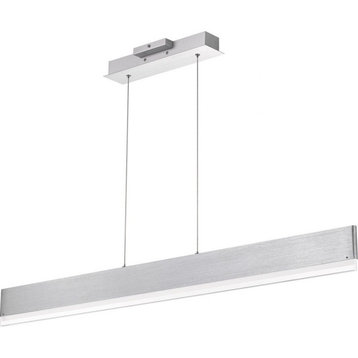 Contemporary One Light Chandelier in Brushed Aluminum Finish - Chandelier