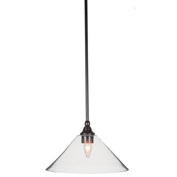 Stem 1-Light Pendant with Hang Straight Swivel, Espresso/Clear Bubble