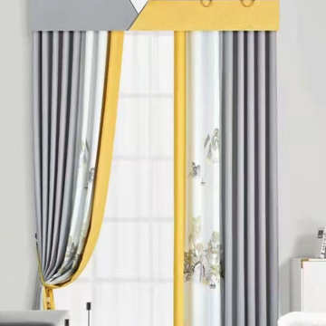 QYFL9013D Illawarra Flower Faux Linen Eyelet Ready Made Extra Wide Curtains For