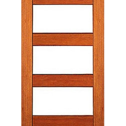 Contemporary Exterior Single Door, Mahogany, Clear Low-E Glass - Front Doors