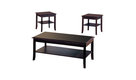 Verino 3-Piece Wood Coffee Table and End Tables Set, Cherry
