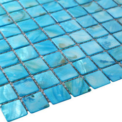Sky Blue Mother of Pearl Mosaic Tiles - Home Accessories & Decor