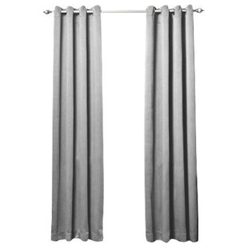 Back Tab Thermal Insulated Blackout Curtains, Pair, Gray, 126"