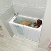 Ella Lounger 27"x60" Acrylic Massage Walk-In Bathtub, Outward Swing Door, Faucet