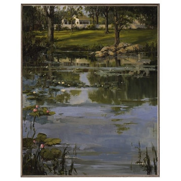 The Lilly Pond Solitude, Birch Wood Print