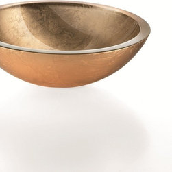 WS Bath Collections Acquaio 53695.30 Vessel Sink in Glass Gold Leaf 11.8" - Bathroom Sinks