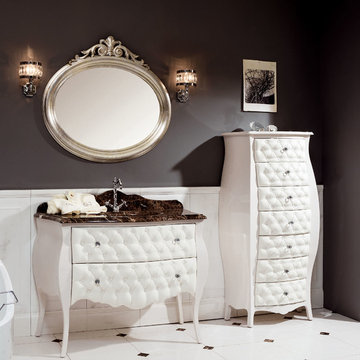 GM Luxury Prisca 45.3" Bath Vanity Cabinet Set Single Sink Glossy Lacquer