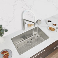 STYLISH 30 inch Single Bowl Dual Mount Stainless Steel 18 Gauge Kitchen Sink