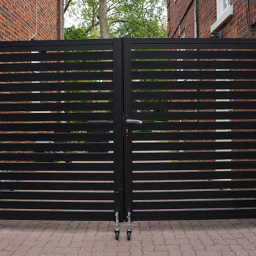 Custom Black Aluminum Double Swing Gate — Side Yard Privacy & Access