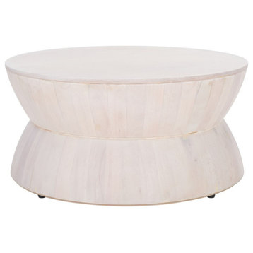 Safavieh Alecto Round Coffee Table, White Washed