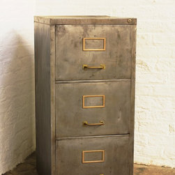 Angela Reclaimed Vintage Industrial Chic Stripped & Distressed  3 Drawer Cabinet - Filing Cabinets