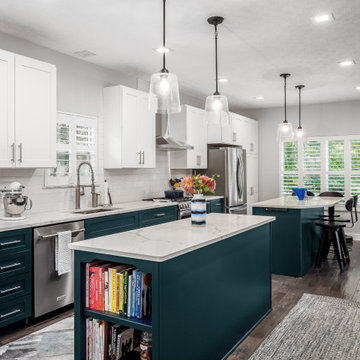 Two-Tone Transitional Kitchen Remodel Done with New Cabinets