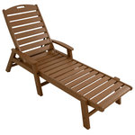 POLYWOOD - Yacht Club Chaise With Arms - Stackable, Tree House - The all-weather Trex Outdoor Furniture Yacht Club stackable chaise with arms provides a relaxing and versatile lounging experience. Available in a variety of traditional colors, the Yacht Club stackable arm chaise withstands challenging marine environments. Trex Outdoor Furnitures solid HDPE lumber construction gives this durable chaise the ability to endure harsh weather conditions for generations without warping, rotting, cracking or splintering.