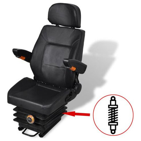 vidaXL Tractor Seat Black Steel Universal fit for tractors