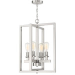 Craftmade - Craftmade Chicago 4 Light Foyer, Brushed Polished Nickel - The strong lines and larger scale of the Chicago collection by Craftmade make a bold statement easily at home in any setting. The coordinating clear seeded glass vanities and mini pendant provide excellent lighting options for any bathroom large or small.
