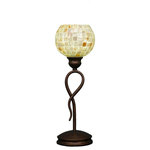 Toltec Lighting - Toltec Lighting 35-BRZ-405 Leaf - 6" One Light Mini Table Lamp - Leaf Mini Table Lamp Shown In Bronze Finish With 6" Copper Mosaic Glass.