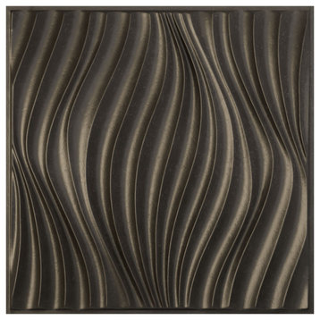 Billow EnduraWall Decorative 3D Wall Panel, 19.625"Wx19.625"H, Weathered Steel