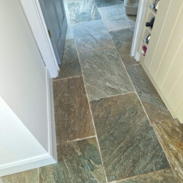 Beauty Restored to a Dull Multi Coloured Slate Floor in Caistor