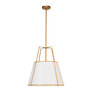 Gold With White Tapered Drum Shade