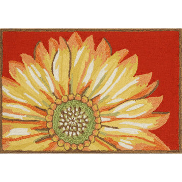 Frontporch Sunflower Mat, Red, 2'x3'