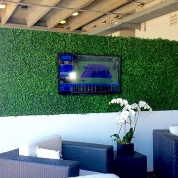 Modern Interior Design with GreenSmart Decor Artificial Hedge Panels