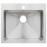 Miseno - Miseno MSS2421SRTM 24" Top-Mount/Undermount Single Basin - 16 Gauge Stainless - MSS2421SRTM Key Features: Stainless Steel Construction: Miseno sinks are constructed of T-304 Stainless Steel. This is the same quality used in commercial kitchens, and is guaranteed not to chip, crack or blemish. Sound Dampening: Cheap stainless sinks have one annoyance, they like to ring when bumped. A lot. Miseno sinks use a combination of rubber pads and sound absorbent acrylic undercoating that makes for a very quiet dish washing experience. Satin Finish: Miseno stainless steel is finished to a fine satin luster that will keep your sink looking as good as the day you bought it. Fingerprints and water spots stay invisible, which makes clean up a snap. 16-Gauge Thickness: This sink is made of 16-gauge steel which is the same material used in commercial kitchens worldwide. It is 25% thicker than their 18-gauge counterparts. The extra material also provides a sturdier fixture that will stand the test of time far better than flimsy alternatives. Extra Deep Basins: The extra deep basins are perfect for parents or young professionals by helping keep dirty dishes below the counter line. Lifetime Warranty: Miseno kitchen sinks are covered by a Limited Lifetime Warranty on both finish and function. Our finishes are engineered to resist tarnishing, and the quality materials and craftsmanship guarantees flawless performance for as long as you own your home. MSS2421SRTM Specifications: Installation Type: Dualmount (sink can be mounted from top or bottom of counter) Number of Bowls: 1 (maximizes usable workspace in the sink) Sink Height: 10" (measured from bottom most to top most point on sink) Overall Length: 24" (measured from the left outer rim to the right outer rim) Overall Width: 21" (measured from the back outer rim to the front outer rim) Basin Length: 21" (measured from the left inner rim to the right inner rim) Basin Width: 16" (measured from the back inner rim to the front inner rim) Basin Depth: 10" (measured from the center of basin to the rim) Cabinet Space Required: 27" (accounts for the undermount lip and clips needed for install) Drain Opening: 3-1/2" (standard opening size for nearly all garbage disposal including InSinkErator)
