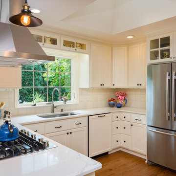 Traditional Kitchen with Painted Reverse Paneled Doors