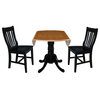 42" Dual Drop Leaf Table With 2 Slat Back Dining Chair