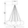 15-Branch Chandelier Ball Shade Covered of Metal Mesh, Chrome