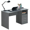 Techni Mobili Classic Computer Desk with Multiple Drawers, Grey