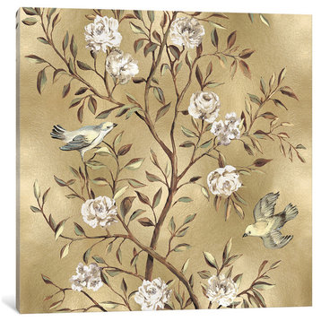 "Chinoiserie In Gold II" by Renee Campbell, Canvas Print, 12x12"